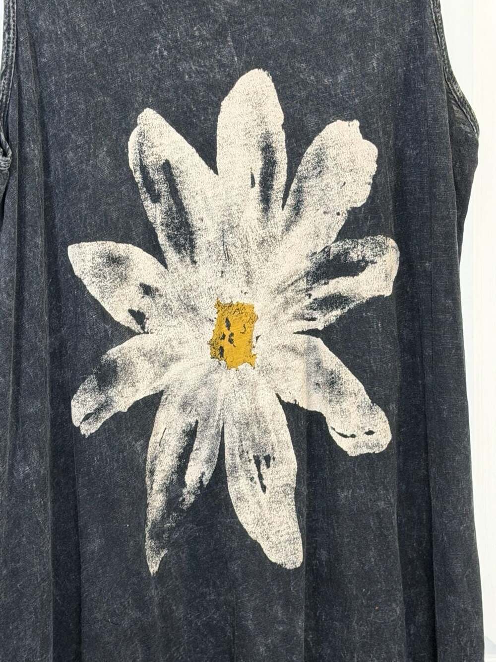 Jess & Jane Daisy Pop Charcoal Mineral Wash Sleeveless Tunic Dress Size S - Picture 4 of 5
